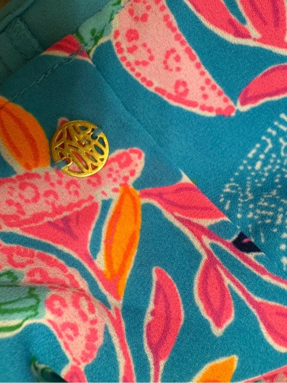Lilly Pulitzer Florin Reversible Lileeze Tank Top Seaweed Samba Engineer XL NWT - Picture 4 of 14